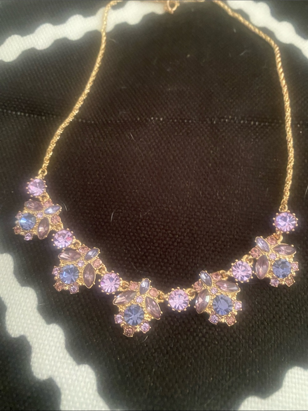 Marchesa Gold-Tone Lavender and Lilac Crystal Bib Necklace